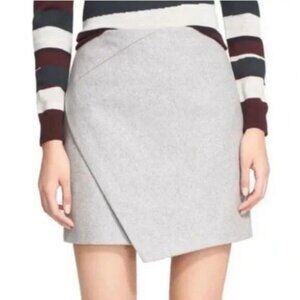 CARVEN Wool Blend Asymmetric Modern Mini Skirt Grey Sz M / Eur 40